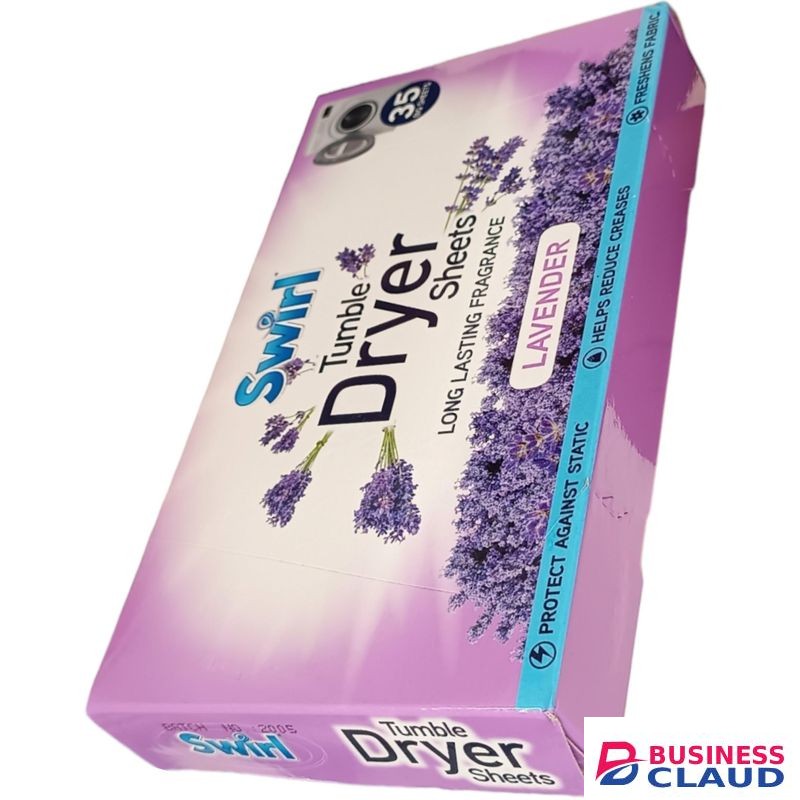 Swirl Tumble Dryer Sheets Long Lasting Fragrance Lavender
