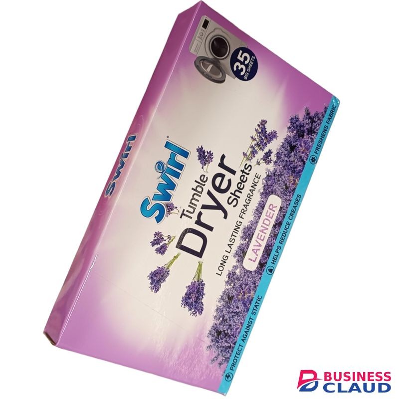 Swirl Tumble Dryer Sheets Long Lasting Fragrance Lavender
