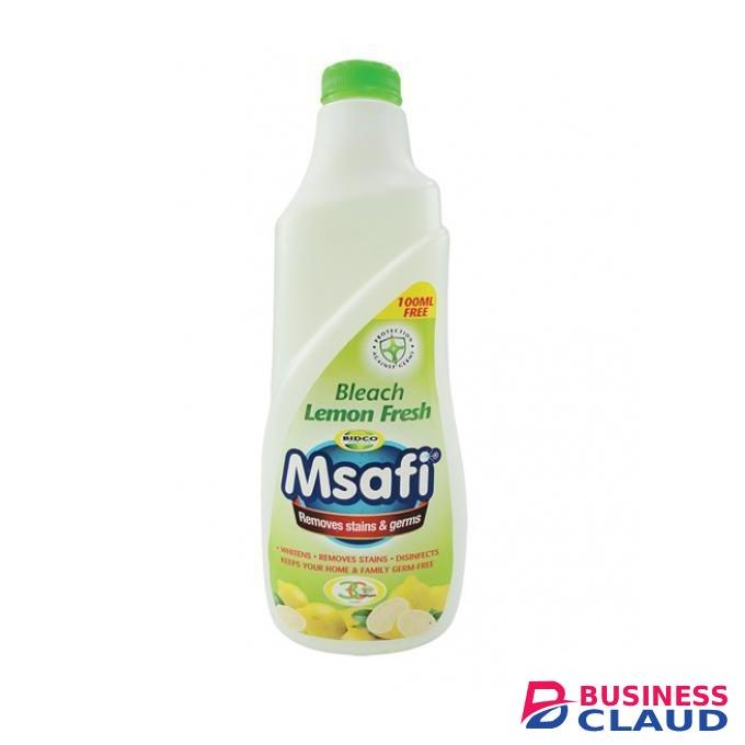 Msafi Lemon Bleach 600ml – Disinfectant Bleach, Germ Killer & Stain Remover, Fresh Citrus Scent