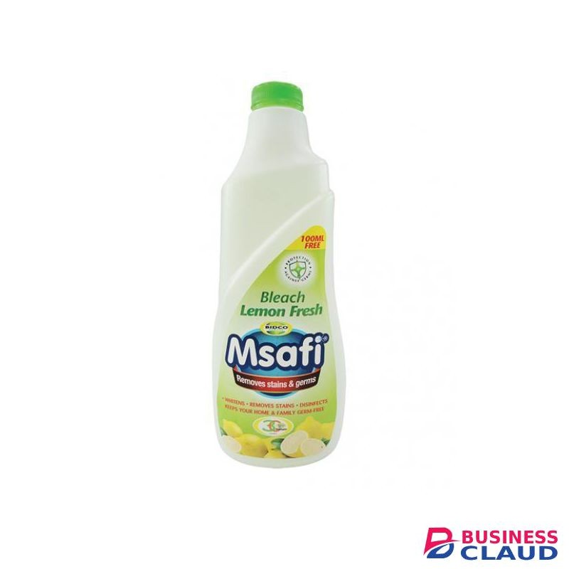 Msafi Lemon Bleach 600ml – Disinfectant Bleach, Germ Killer & Stain Remover, Fresh Citrus Scent
