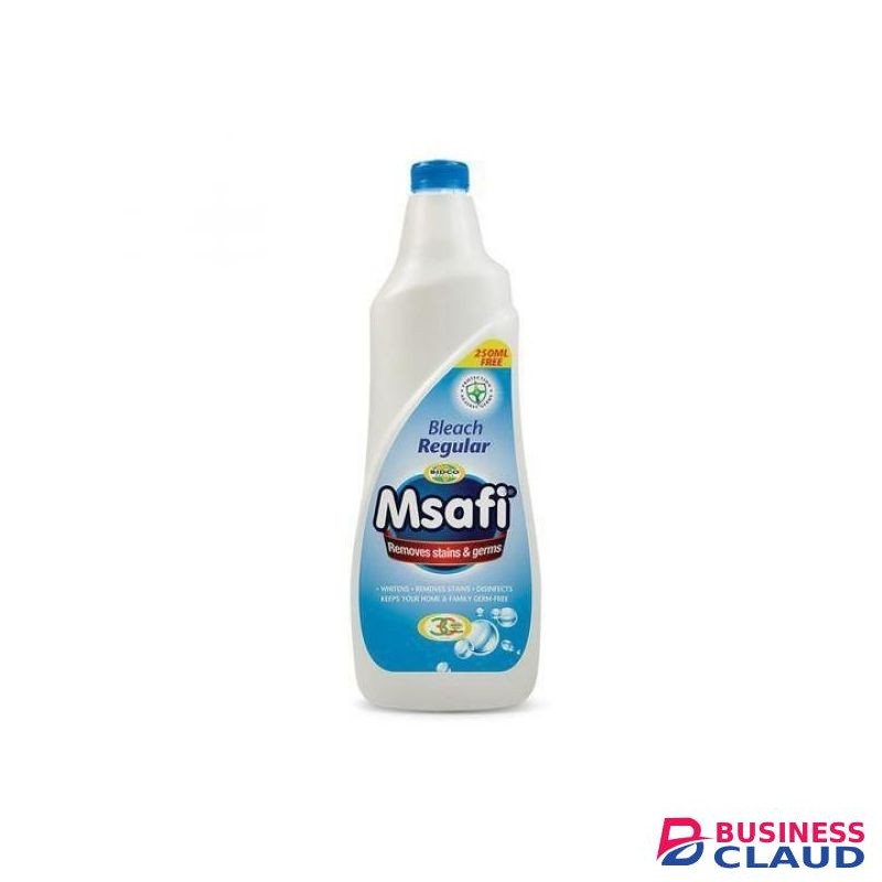 Msafi Regular Bleach 600ml – Disinfectant Bleach, Germ Killer & Stain Remover, 24-Hour Protection