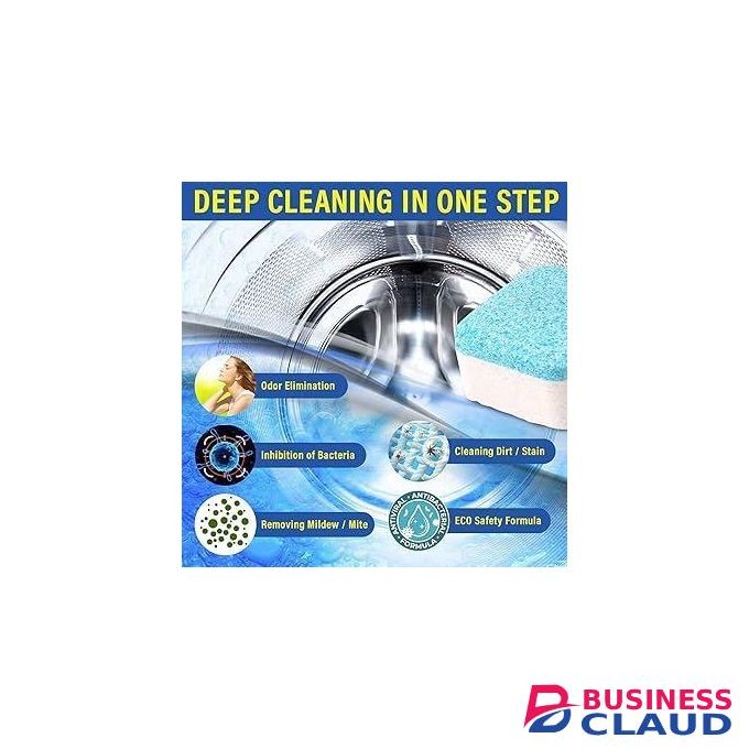 12pc Washing Machine Cleaning Tablets for Deep Cleaning, Removes Odor, Limescale, and Residue, Maintains Fresh and Hygienic Machines, Safe for All Types of Washers, Easy to Use