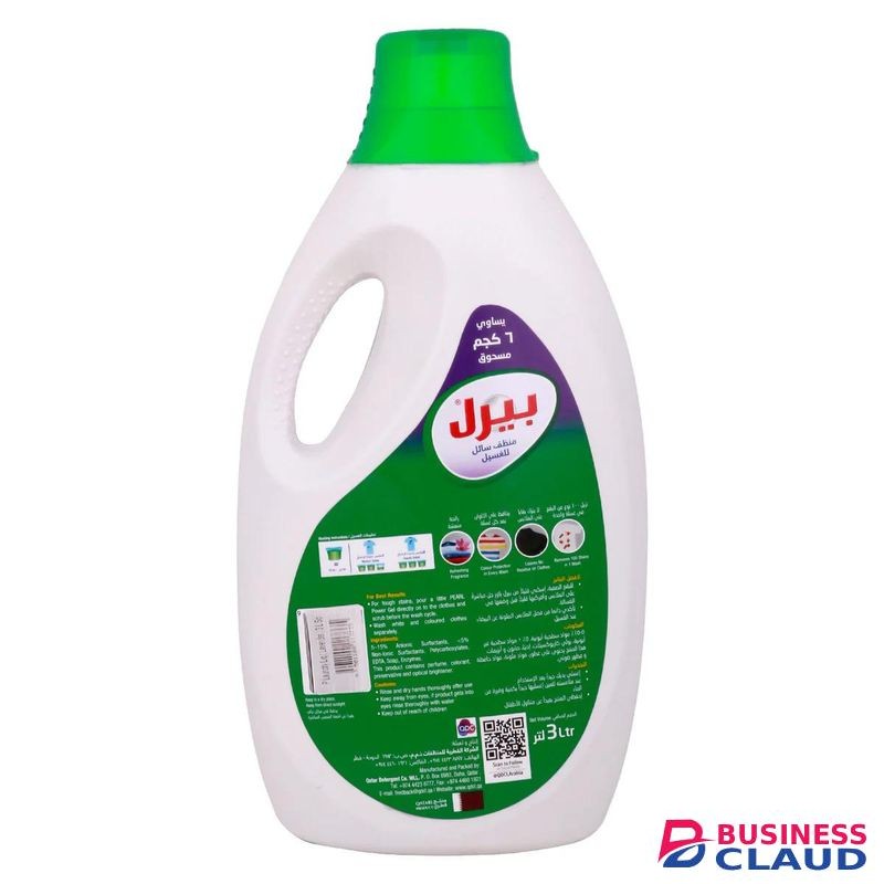 Pearl Lavender Laundry Detergent Liquid Gel For Stain Removal With 48 Hours Of Freshness-3 Litre.