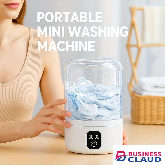 Mini Portable Washing Machine USB Rechargeable 4000mAh Battery with LED Display for Travel and Dorm