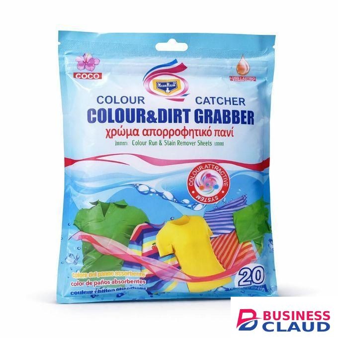KUAKUA 20 Sheets Colour & Dirt Catcher Grabber Coco - Colour Run & Stain Remover - Anti-Dyeing Washing Paper