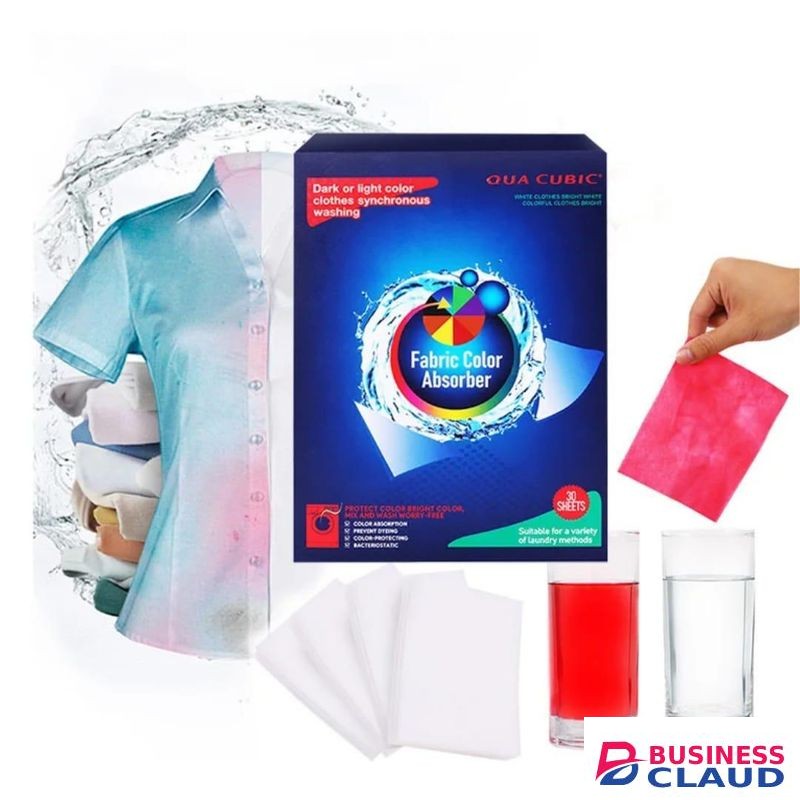 Fabric Color Absorber Sheets – 30pcs Mix Darks & Lights Safely Without Bleeding, Protect Whites & Colors, Works in All Washing Machines, Ideal for Daily Loads