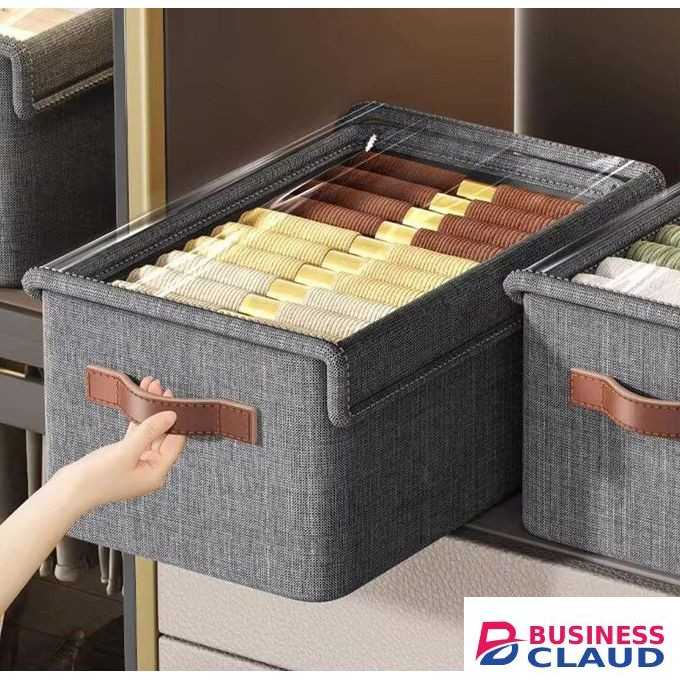 Collapsible Fabric Organizer With A Cover/Storage Basket