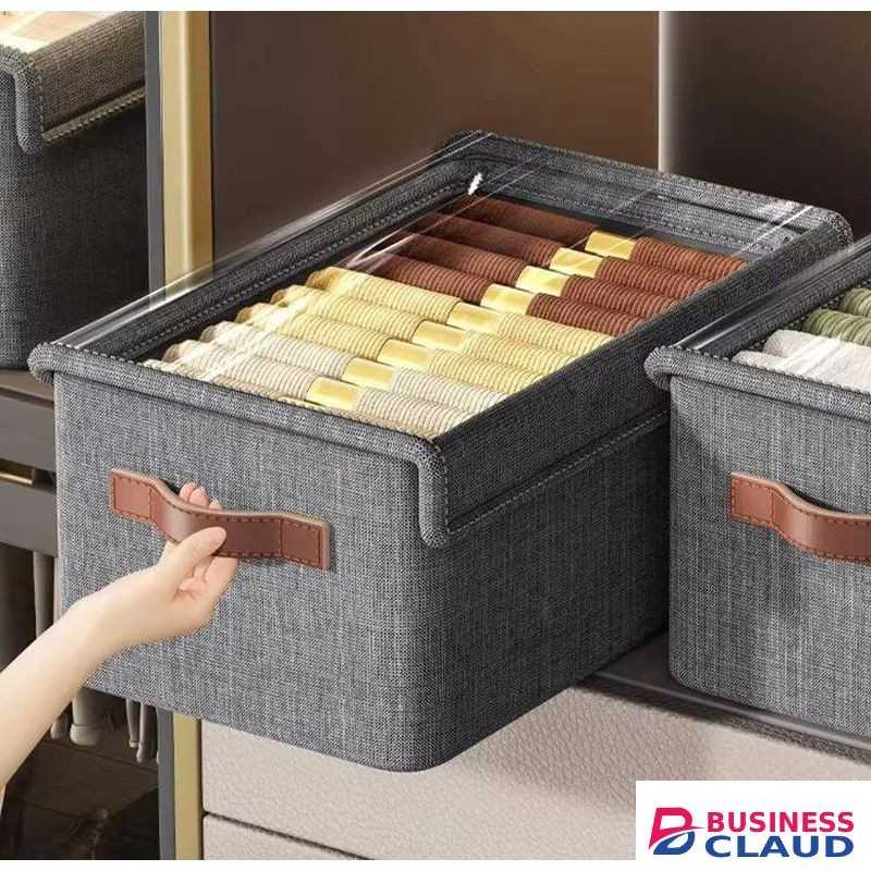 Collapsible Fabric Organizer With A Cover/Storage Basket