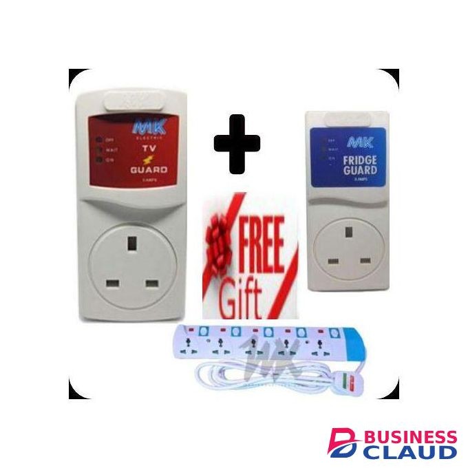 MK SAFE & DURABLE TV AND FRIDGE GUARD + FREE 5-WAY POWER EXTENSION – LONG LASTING PROTECTION FOR ELECTRONICS AND HOME APPLIANCES