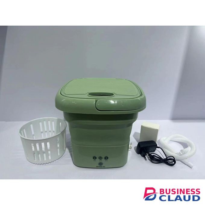 10L Portable Collapsible Mini Washing Machine with Spin Dryer Basket, Foldable Ultrasonic Turbo Washer for Small Clothes and Travel