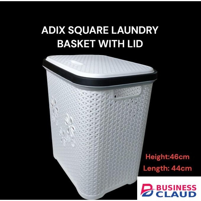 1PC Plastic Multipurpose Storage Basket / Laundry Basket With Lid