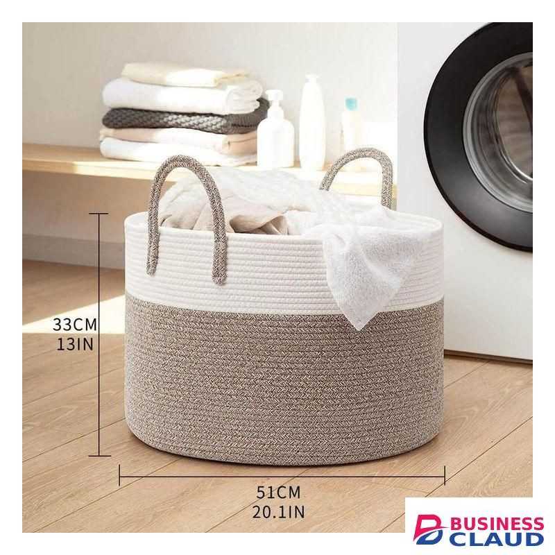 Wooven laundry storage organiser basket