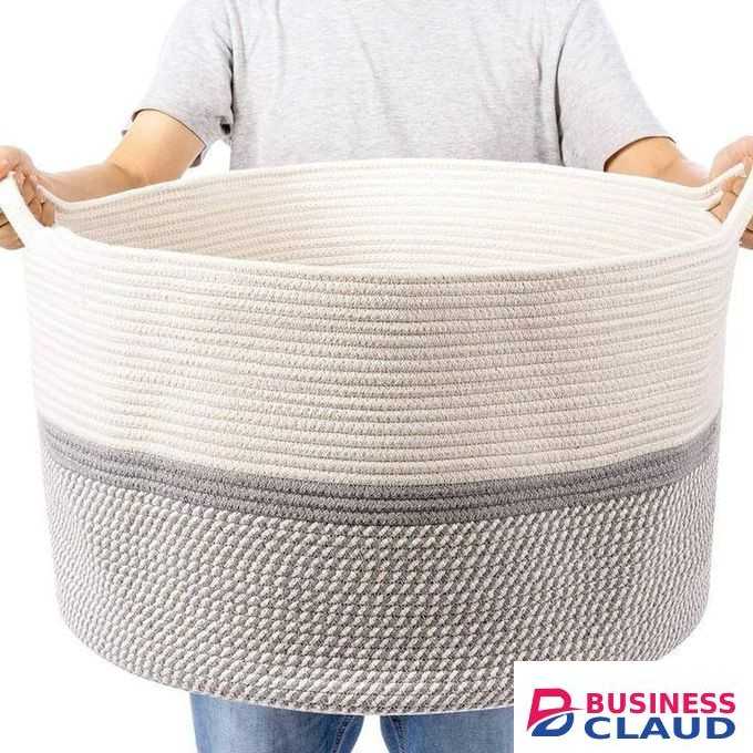 Wooven laundry storage organiser basket
