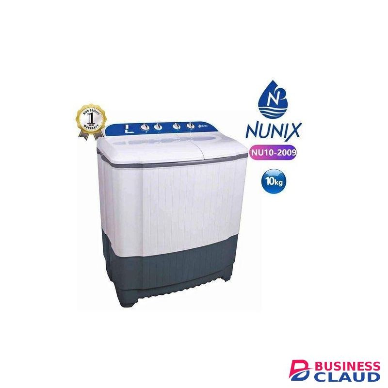 Nunix NU10-2009 Twin Tub Semi Automatic Washing Machine 10kg