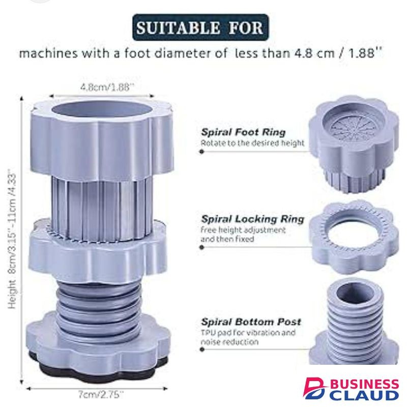 4Pcs Washing Machine Base Foot Pads Shockproof Kitchen Appliances Anti-walk Foot Pads raise height