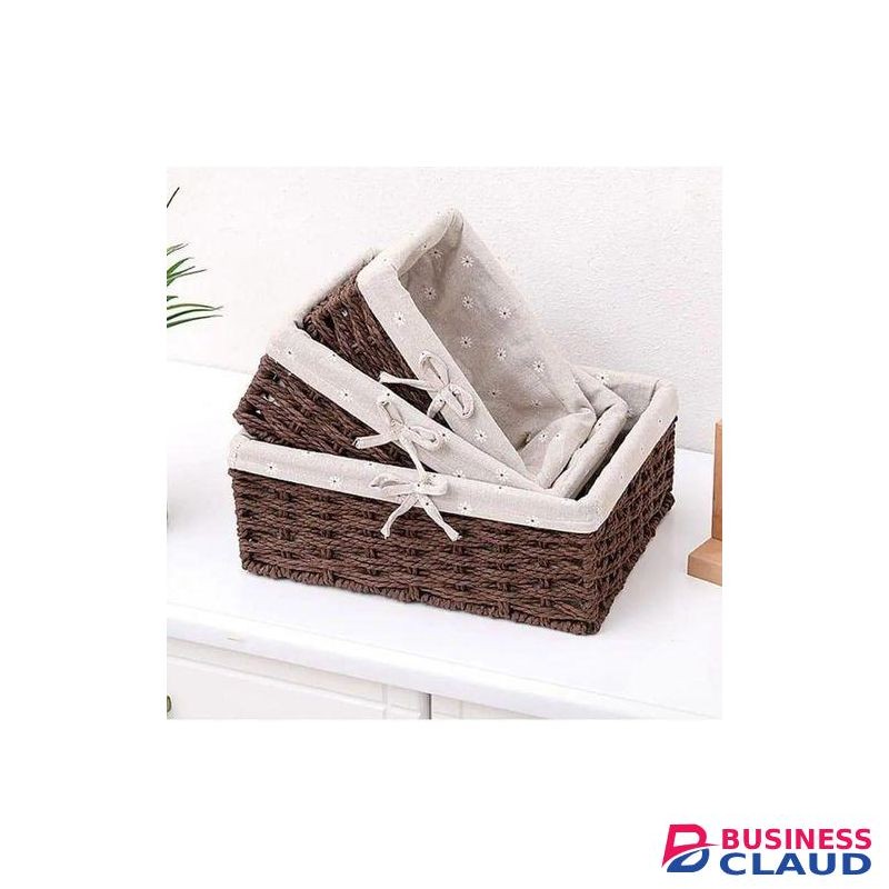 3 pcs Handmade Rattan storage baskets