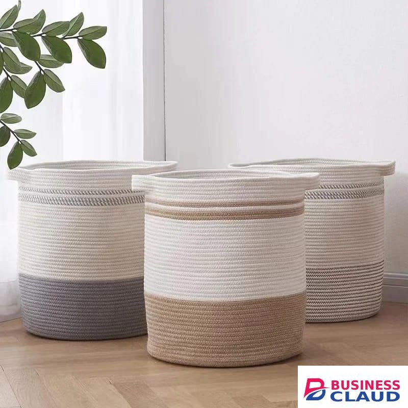 Hand Woven Multi-Purpose Basket 50x52x45cm – Durable Storage for Laundry, Toys, Home & Office Organization – Eco-Friendly Natural Material, Strong Handles, Stylish Interior Décor Accessory