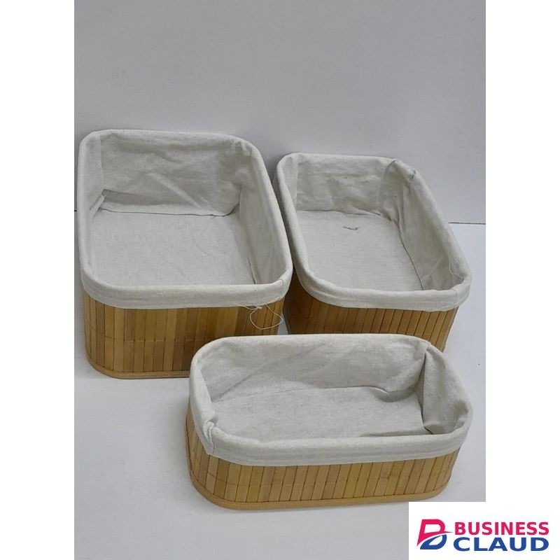 The LuxeCraft™ 3-in-1 Handwoven Wooden Storage Basket Set – Premium