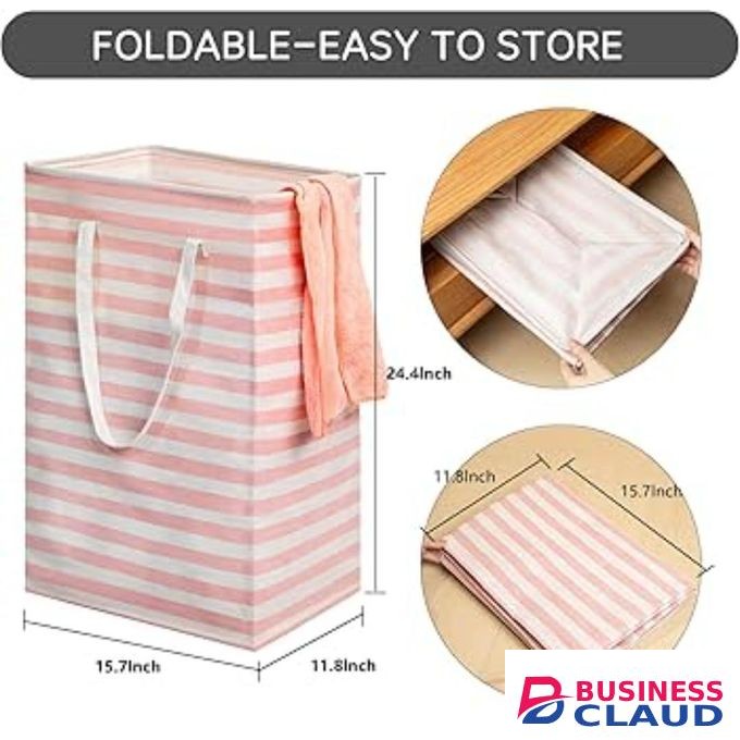 72L Laundry Basket With Lid, Sturdy Foldable Woven Style Hamper Design