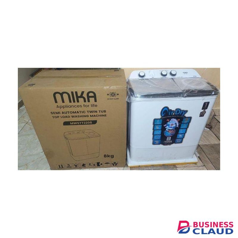 Mika Series Semi Automatic 8kg-Twin Tub-Washing Machine+1 YEAR WARRANTY
