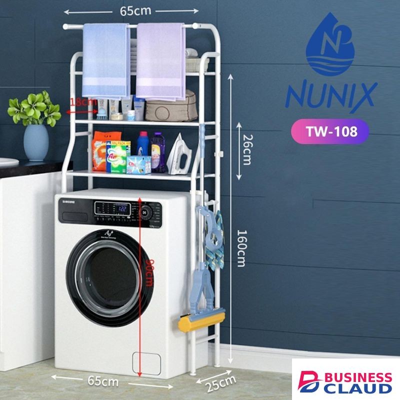 three-tier over-the-washing-machine storage rack
