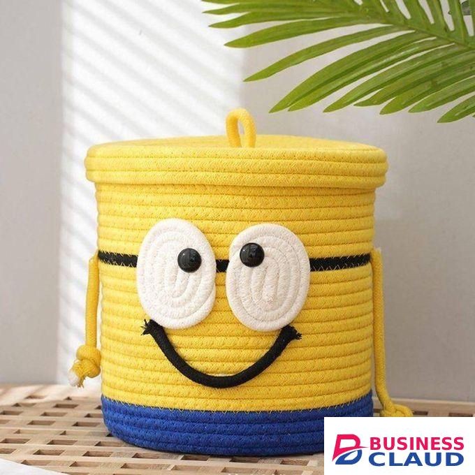 Woven Toy Hamper, Cotton Rope Storage Bin for Baby, Laundry