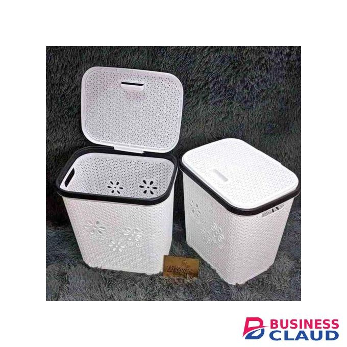 Kenstar Plastic Laundry Basket With Lid-1pc