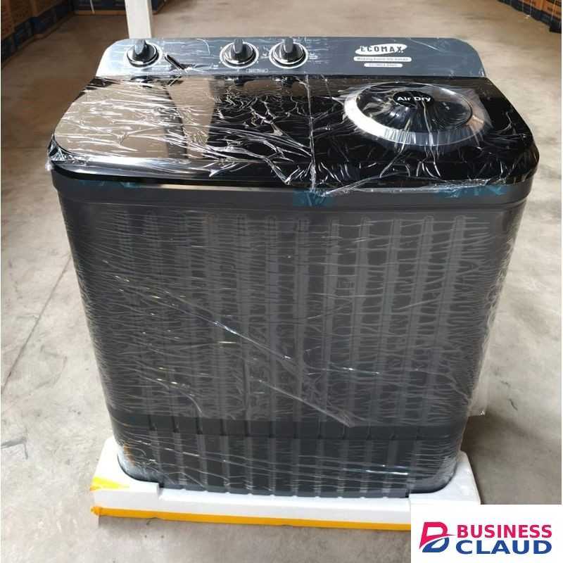 Ecomax 9KG Twin Tub Semi-Automatic Washing Machine – Dual Tub with Air-Dry Spin & Transparent Lid