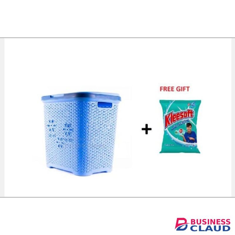 Laundry Basket – Durable Multi-Purpose Washing Basket with Free Kleesoft Washing Powder perfect for washing, soaking, carrying, or storing clothes.comes with free Kleesoft washing powder thus complete laundry solution for home, hostel, commercial use.