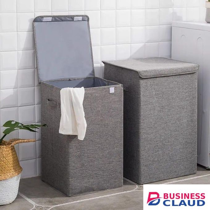 Cotton laundry basket with cover