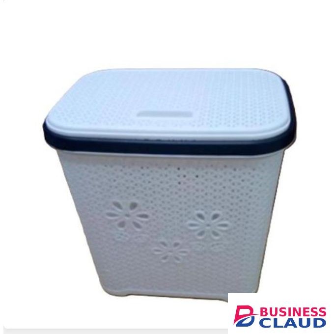 Plastic laundry basket _white