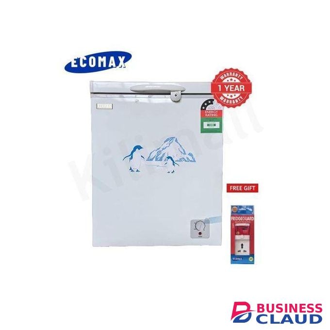 Ecomax 119L Chest Freezer - Fast Cooling, 3.5-Star Energy Saving WITH FREE FRIDGE GUARD