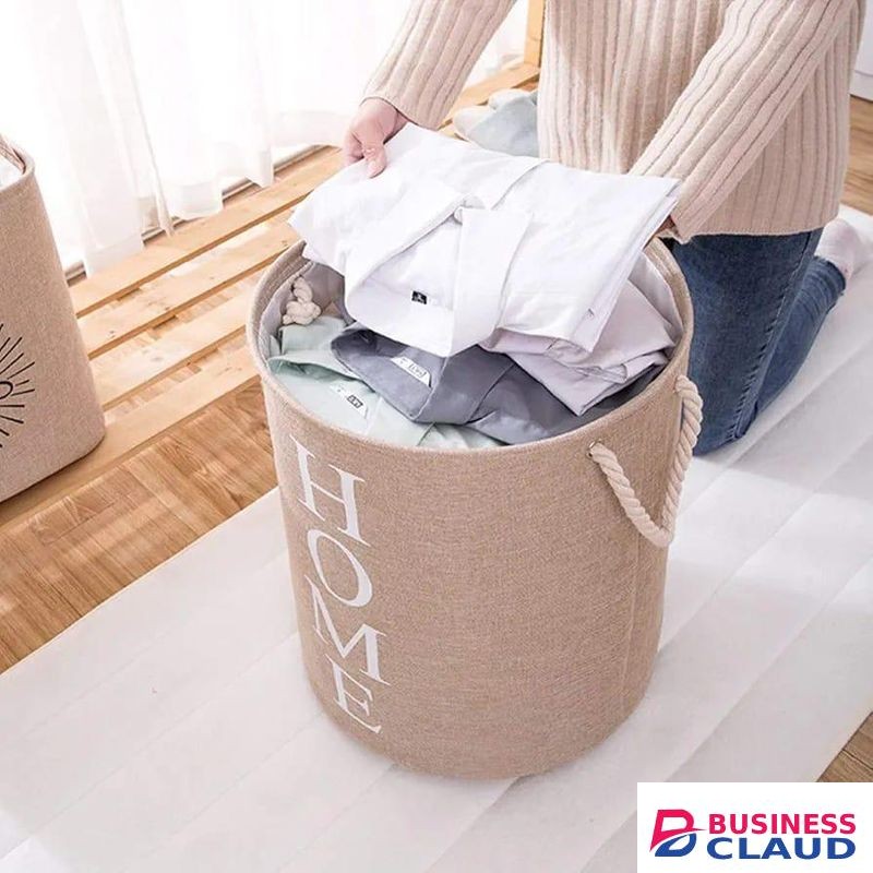 Linen Roun Laundry Basket