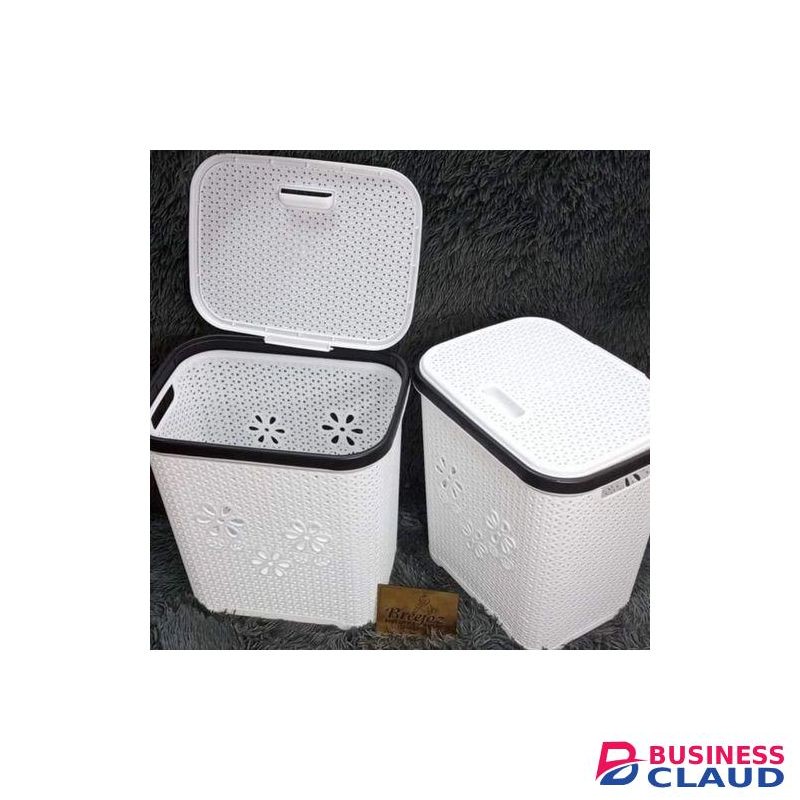 Plastic Laundry Basket With A Lid 1pc