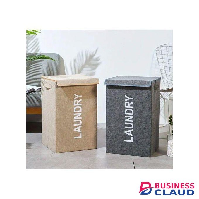 Large Capacity Foldable Laundry basket with lid and Handles - ASSORTED COLOURS