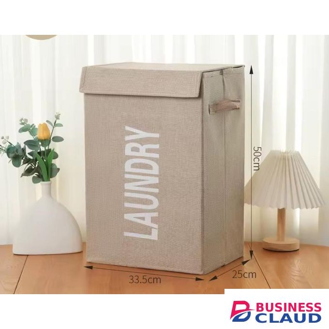 Large Capacity Foldable Laundry basket with lid and Handles - ASSORTED COLOURS