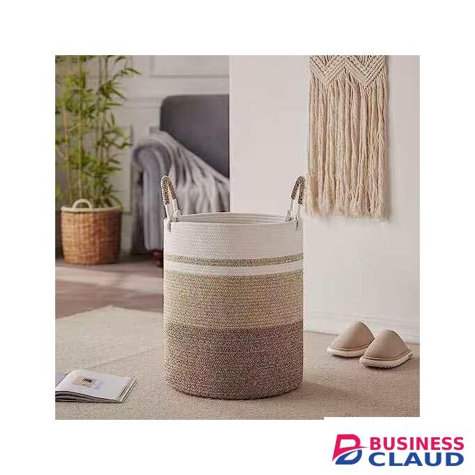 Un Branded Wooven decorative laundry basket