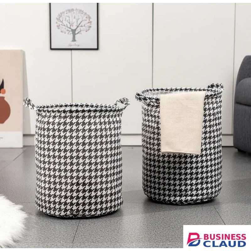 Foldable fabric laundry basket