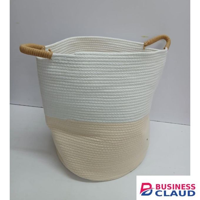 Woven Cotton Rope Multipurpose Basket / Laundry Storage Basket With Handles