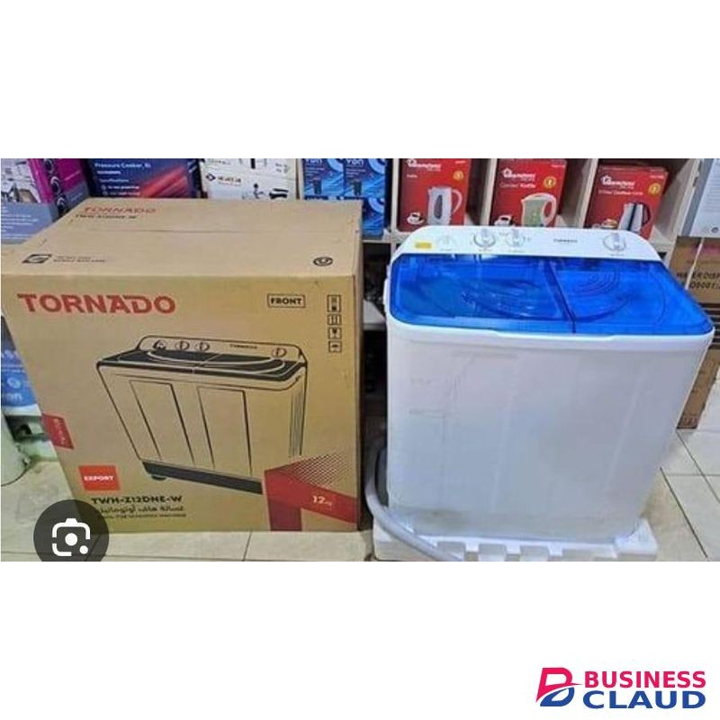 Tornado Twin Tub Semi-Automatic Washing Machine – Dual Motor with Antibacterial Pulsator & Fast Spin Dryer