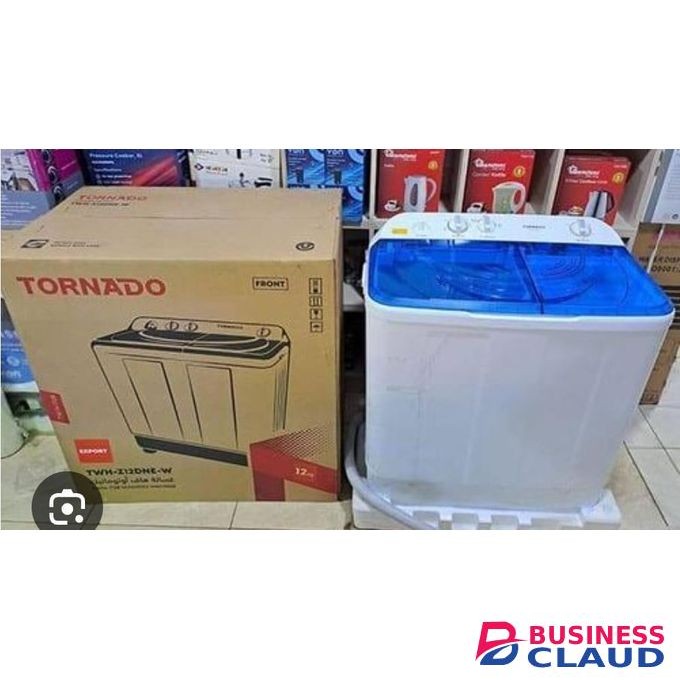 Tornado Twin Tub Semi-Automatic Washing Machine – Dual Motor with Antibacterial Pulsator & Fast Spin Dryer