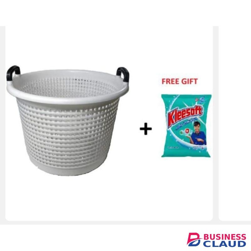 Laundry Basket with handles Multipurpose Washing Basket with Free Kleesoft Washing Powder lightweight perfect for washing, carrying, storing clothes Comes with free Kleesoft washing powder thus complete laundry solution for home, hostel or commercial use.