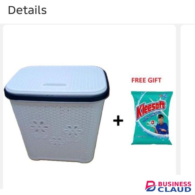 Laundry Basket Durable Multi-Purpose Washing Basket with Free Kleesoft Washing Powder lightweight & perfect for washing, carrying, storing clothes. comes with free Kleesoft washing powder thus complete laundry solution for home, hotel or commercial use