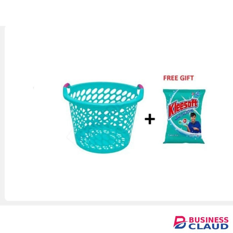 Laundry Basket with handles Durable Multipurpose Washing Basket with Free Kleesoft Washing Powder perfect for washing, carrying, storing clothes. comes with free Kleesoft washing powder, thus complete laundry solution for home, hostel, or commercial use