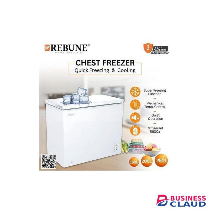Rebune 150L Chest Freezer WITH FREE GUARD, 1YR WARRANTY.