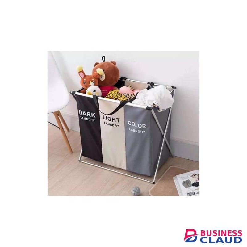 Three Compartment Foldable Laundry Basket