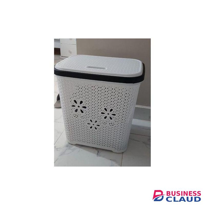 Plastic Laundry Basket with Lid
