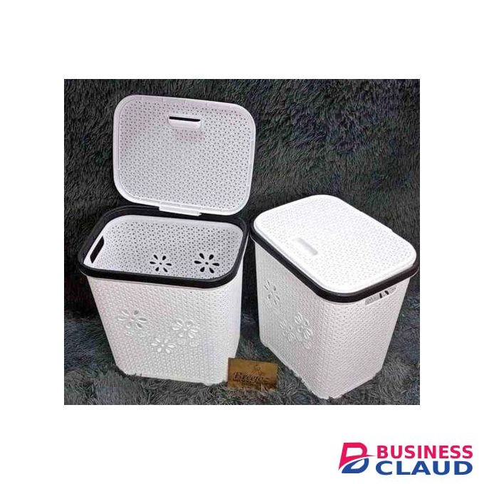 Plastic Laundry Basket with Lid