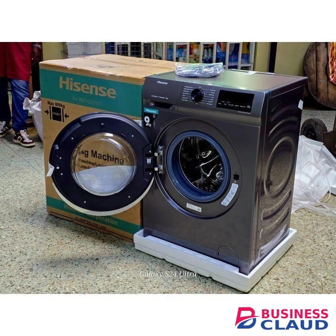 Hisense 9KG FRONT LOAD WASHING MACHINE (WFQP9014EVMT) PLUS FREE WASHING MACHINE COVER