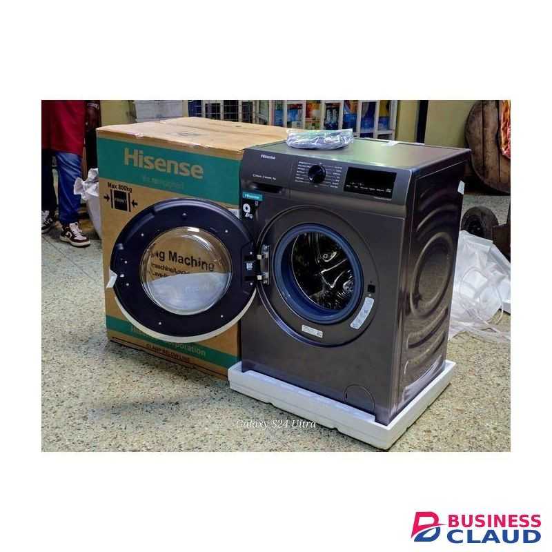 Hisense 9KG FRONT LOAD WASHING MACHINE (WFQP9014EVMT) PLUS FREE WASHING MACHINE COVER
